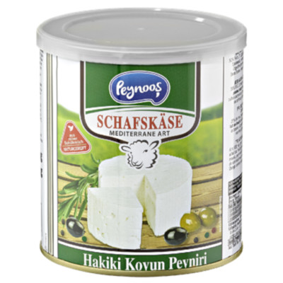 Barufe Peynoos Schafskäse in Salzlake, 50 % Fett i.Tr. Dose750g netto 400g