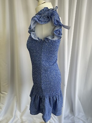 french connection blue ruffle dress Whisper Light Ruffle Hem Sweet Heart Dress by French Connection Duchess  Blue / 0