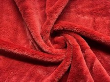 Luxury Short Plush Super Soft Faux Fur Fabric Material RUSTY RED