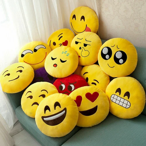 Kindergeschenk Emoji Soft Cushion Kissen Smiley Emoticon Plüschtier 33cm - Bild 3 von 42