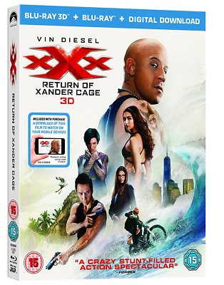 XXX Return of Xander Cage Blu-Ray 3D + 2D BRAND NEW Free Ship