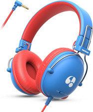 Kids Headphones for School, 74/85dB Safe Volume Limit, Stereo Sound, Wired On-Ea