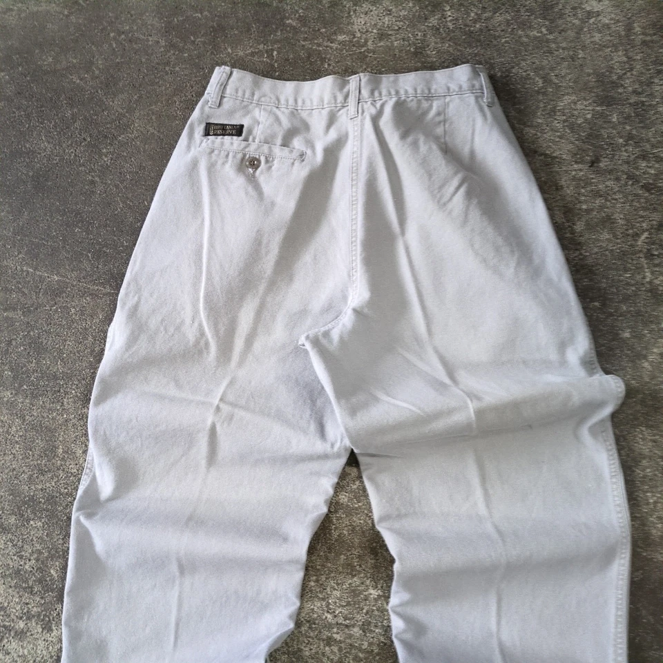 Pantalones chinos plisados vintage Brittania 32x34 bronceados reserva sueltos Y2K minimalistas Foto 4 de 4