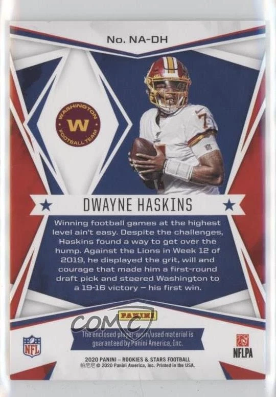 2020 Panini Rookies & Stars NFL Authentic Relics Dwayne Haskins #NA-DH - Image 2 of 2