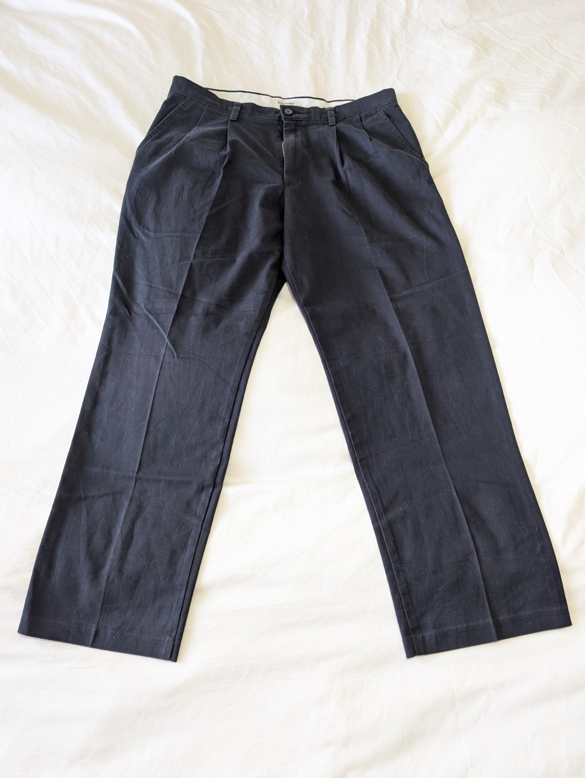 Dockers Classic Fit Work Pants Chino Trousers Navy Blue W34 L30