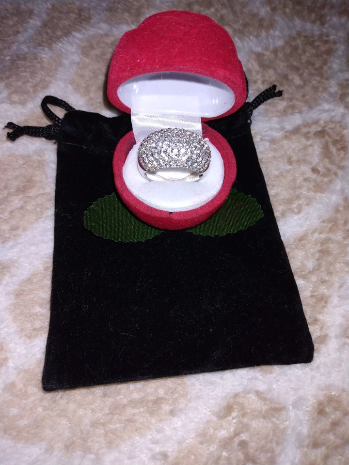 Anillo Cúpula Cielo Estrellado Zafiro Blanco 3.15ctw Talla 9 Cultivado en Laboratorio Foto 4 de 4