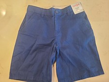Boys' Flat Front 'At the Knee' Chino Shorts Cat Jack Indigo Size 6