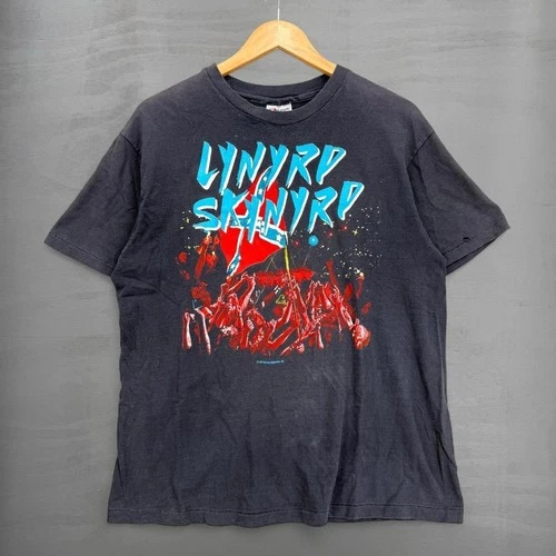Lynyrd Skynyrd Faded Shirt Black Rock Band Tribute Tour 1980s vintage concert t-shirt, vintage, size XL, single stitch, B+ condition