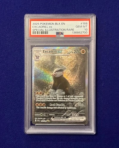 PSA 10 Excadrill ex #168 Black Bolt 2025 Pokemon GEM MINT