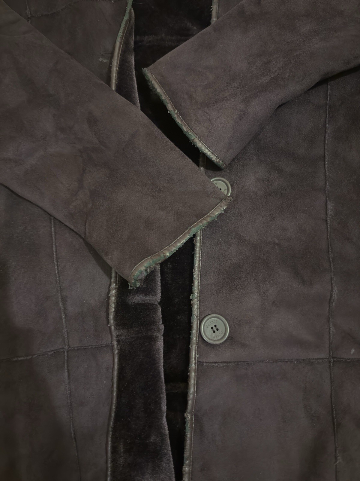 Dennis Basso Purple Collared Button Lined Long Ov… - image 4