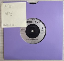 Bon Jovi Livin' On A Prayer Vinyl Record 7" VG/VG+ VER 28 1986