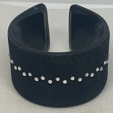 Rhinestone Cuff Genuine Leather Bracelet