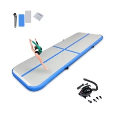 8.2ft/10ft/13ft/16ft Inflatable Gymnastics Tumbling Mat 4" Thick Air Tumble T...