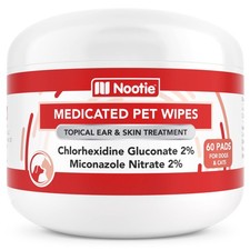 Nootie Medicated Dog Wipes Chlorhexidine  Miconazole Pet Wipe for Dogs Cats -