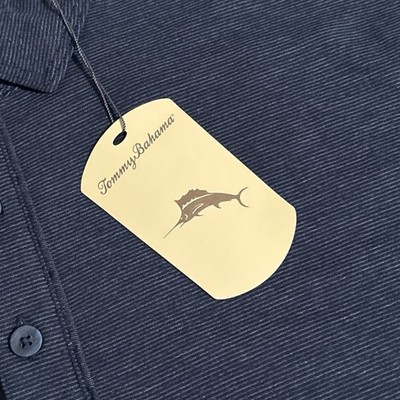 NEW Tommy Bahama Starry Night Blue Stripe Harbor Isles Polo Men's Size 2XL XXL