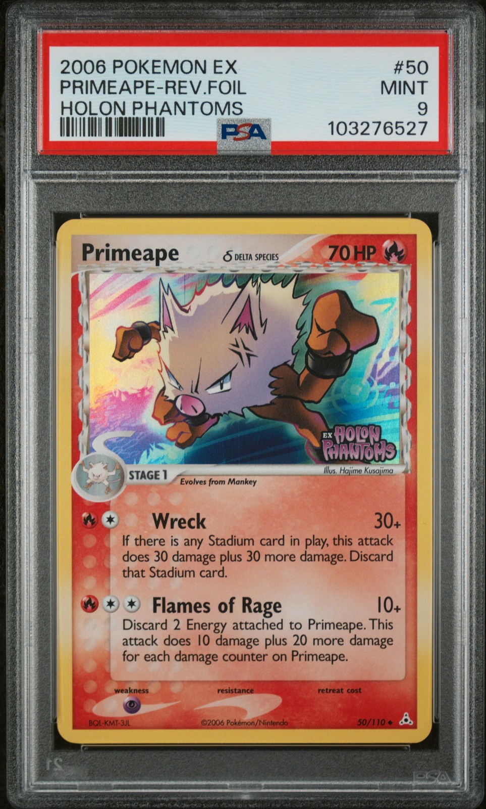 Primeape #50/110 Reverse Holo EX Holon Phantoms Pokemon 2006 PSA 9