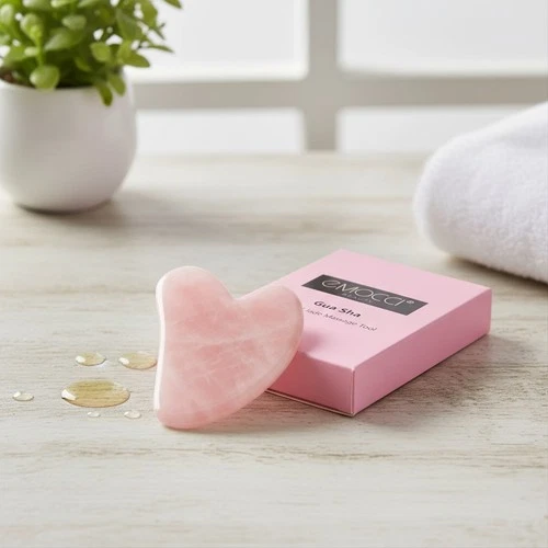 Rose Quartz Gua Sha and Massage Roller Set