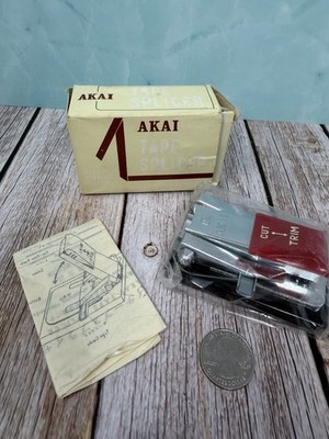 Vintage AKAI Tape Splicer AS-3 Audio Red Reel to Reel Trim Cut W/box
