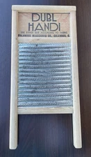 Vintage Dubl Handi Washboard Travel Size Fits In A Pail Columbus Ohio 18”x8.5”
