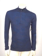 NWT SMARTWOOL Intraknit Merino 200 Blue Camo 1/4 Zip Base Layer Size MEDIUM