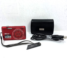 Nikon Coolpix S4100 14.0 Megapixel Compact Digital Camera Case Charger Red WORKS