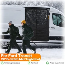 Van Chill Curtain Fit Ford Transit 2015-2025 Mid High Roof Sliding Door Thermal