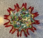 VTG Hand Blown Venetian Murano Style Italy Art Glass Abstract Tutti Frutti Bowl