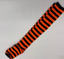 Hyde EEK Striped Halloween Knee High Over Knee Socks SZ 4-10 Orange Black