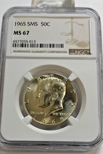 1965 SMS Kennedy Half Dollar 50c NGC MS67 40% Silver Special Mint Set