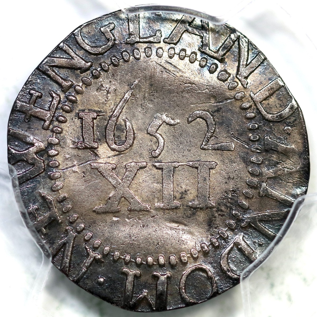 1652 Noe-3 R-6 PCGS XF Details Lg Planchet Pine Tree Shilling