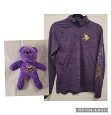 Sudadera Minnesota Viking Womens Size M NFL Football 47 + Good Stuff Bear Plush