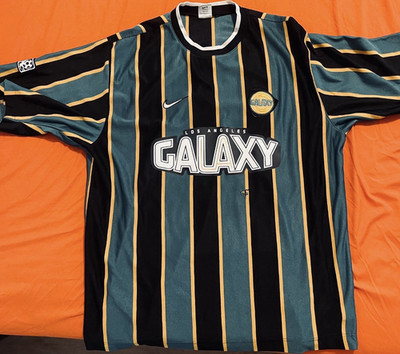 Nike LA Galaxy MLS Soccer Jersey Black Teal Yellow Major League
