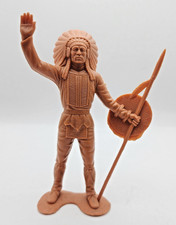 Vintage 1960s Marx 6" Indian Chief with Spear. Fully Intact. f20