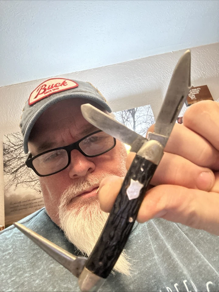 De colección L.F.&C Landers, Frary & Clark EE. UU. 3 hojas vaquero ganadero, raro golpe 🥊 Foto 4 de 4