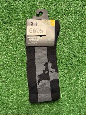 Under Armour Playmaker Project Rock Crew Socks  Black Pitch Grey 4-8M 6-9W