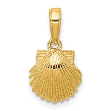 14k Scallop Shell Pendant C3377