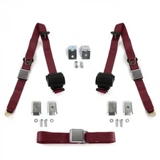 Ford Truck 1935 - 1941  Airplane 3pt BURG Bench Seat Kit w/Brackets 3 Belts  