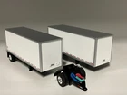 2-1/64 DCP WHITE 28' WABASH VAN PUP TRAILERS W/ DOLLY