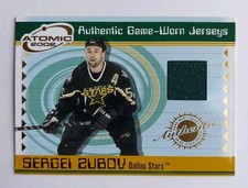 2002 Sergei Zubov Pacific Atomic Game Worn Jersey Card NM/Mint Bp