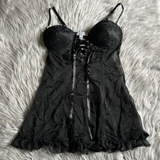 Seductive Wear By Cinema Exoile Slip Womens Size Medium Black Sheer Push Up