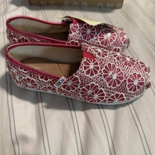 NWT TOMS Toddler Classic Tiny Glitter Slip On Flats Pink Shoes Size T8
