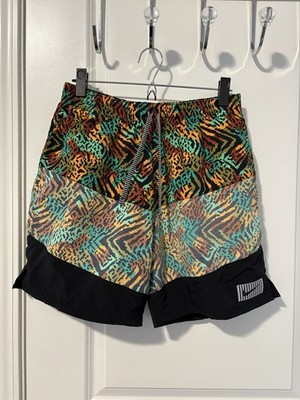 Nike Wild Men All Over Print 7'' Shorts Swim Volley Size Medium Beach Mesh Lining