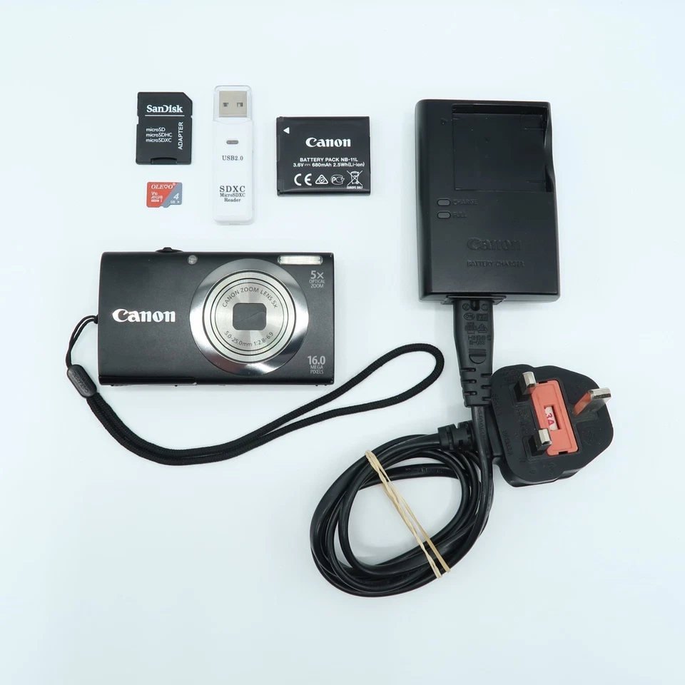 Canon PowerShot A2300 HD 16MP Compact Digital Camera Black Tested Full Kit - Image 2 of 4