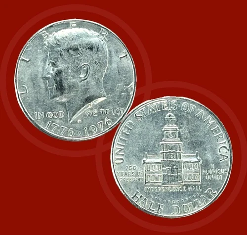 1776-1976-D Kennedy Bicentennial 1/2 Dollar,Very nice, very fine