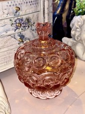 LE Smith Pink Moon and Stars stunning covered Candy compote dish