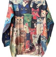 Cats oversized Adult trendy pullover sweater Size S-3XL