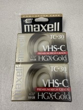 Maxell VHS-C TC-30 HGX-Gold Camcorder Tape Lot of 2 Sealed New