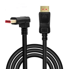 6 ft Right Angle Displayport 1.4 Cable Male to Male Corner DP 1.4 Cable
