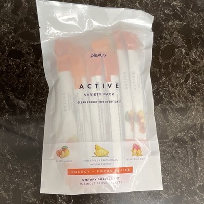 Plexus Active Energy + Focus Drink Mix Variety Pack 15 ct, 100mg, GF Veg