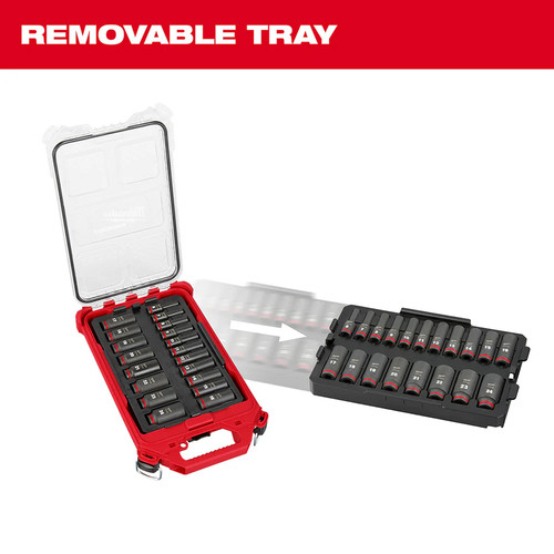 Milwaukee 49-66-6801 SHOCKWAVE 3/8” Impact Duty Socket MM PACKOUT Set - 19 PC - Picture 8 of 10
